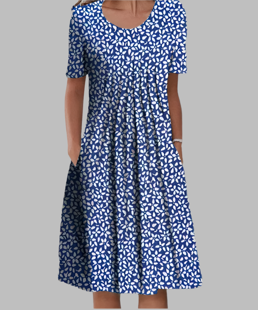 Vestido largo Mujer Estampado Escote en V Corte Fluido