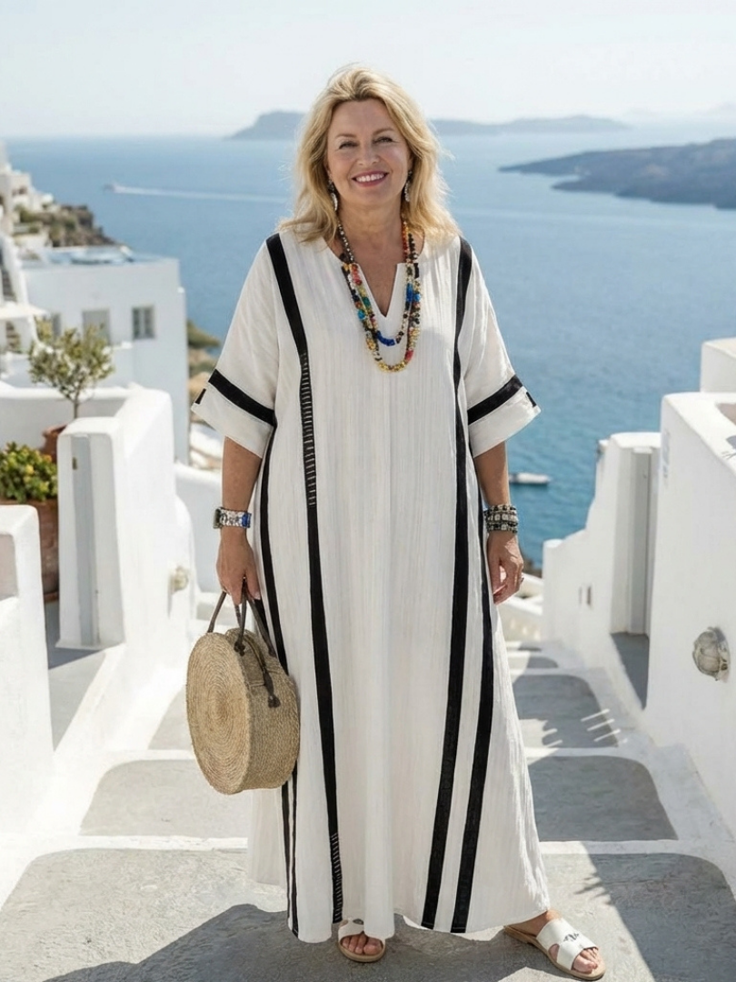 Vestido maxi mujer de tela fresca y corte elegante