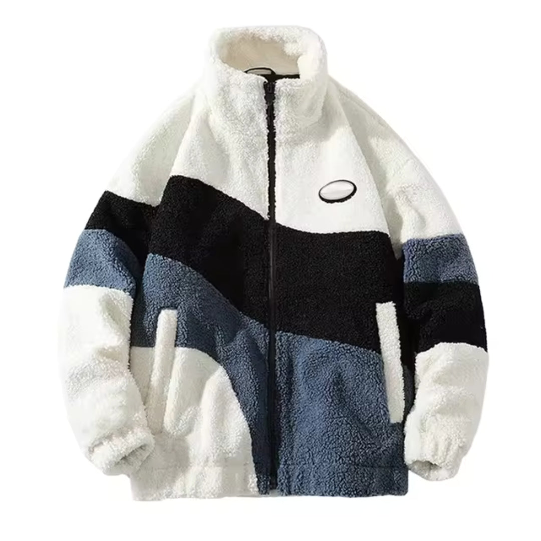 Chaqueta Hombre de Tejido Polar Cálido Estilo Vintage