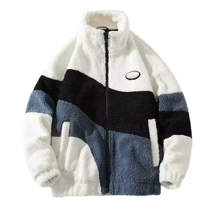 Chaqueta Hombre de Tejido Polar Cálido Estilo Vintage