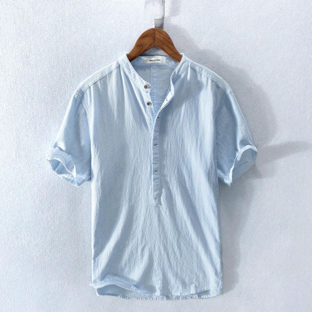 Camisa Hombre Manga Corta Algodón Botones