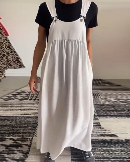 Vestido Mujer Ligero Fluido Detalles Modernos Ajuste Suelto