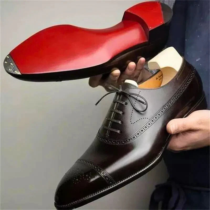 Zapatos Hombre Brogue de Cuero Elegantes