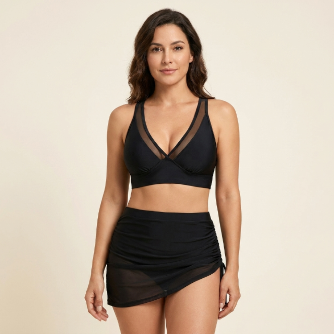 Bikini Mujer con Falda Cintura Alta y Efecto Moldeador - Mavetta