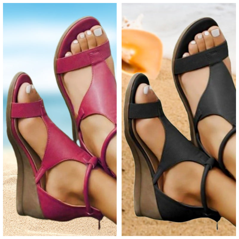 Sandalias ortopédicas niña de piel con tacón