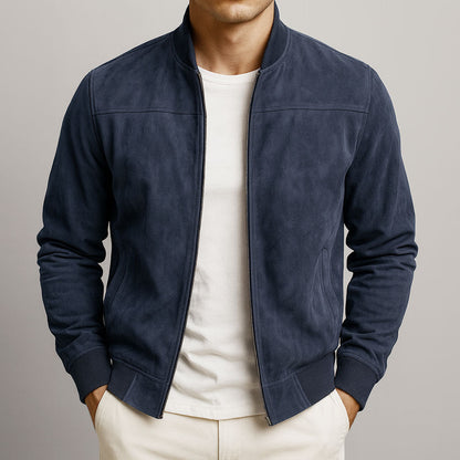Chaqueta Hombre Ante Estilo Urbano Corte Clásico