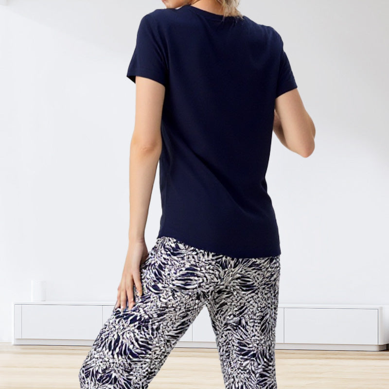 Conjunto mujer algodón pantalón estampado cómodo