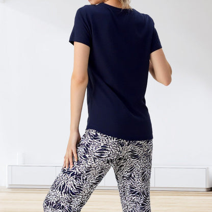 Conjunto mujer algodón pantalón estampado cómodo