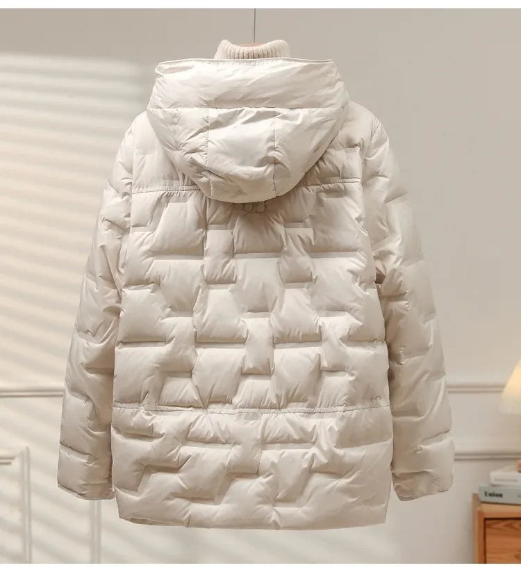 Abrigo Mujer Acolchado Invierno con Capucha Ajuste Regular