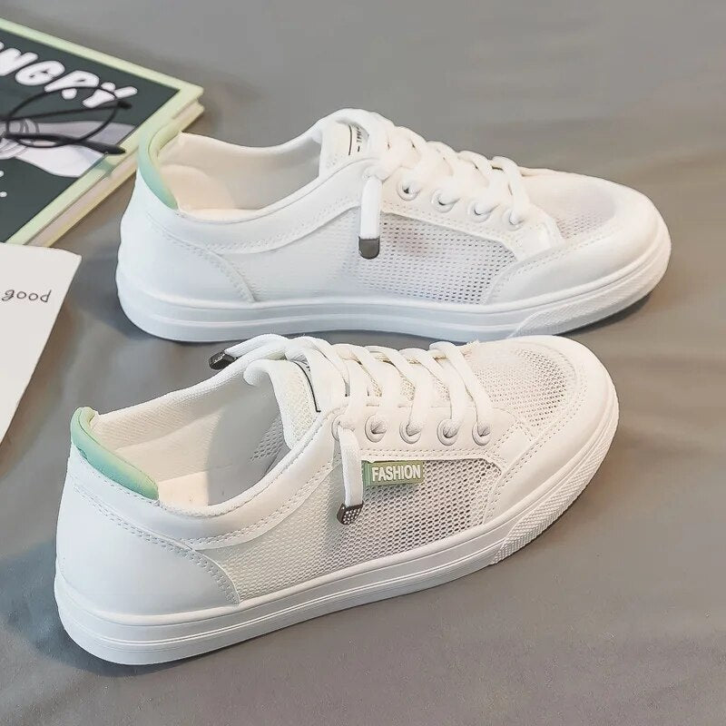 Zapatillas bajas mujer con paneles de malla transpirable