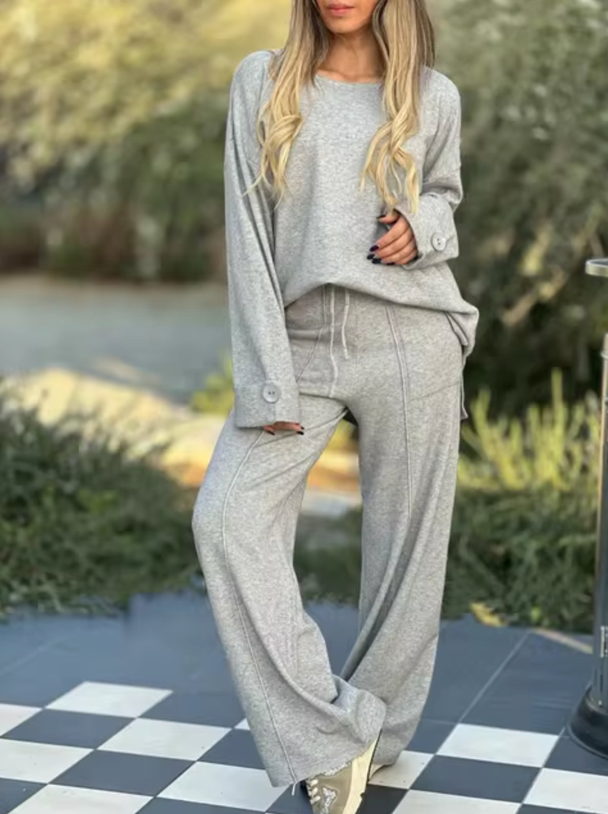 Vestido Mujer Manga Larga Tejido Ligero Corte Amplio