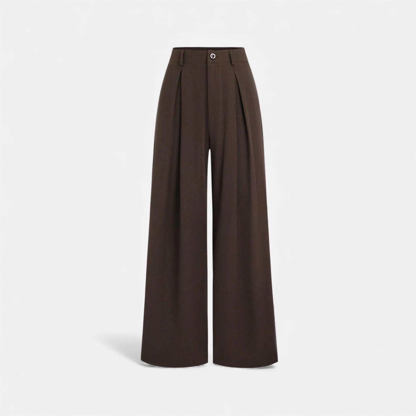 Pantalones Mujer Jacquard Pierna Ancha Cintura Alta Pinzas - Mavetta