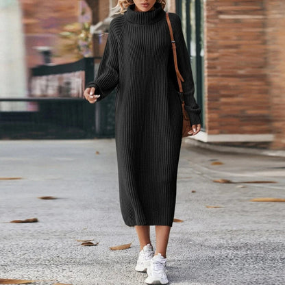 Vestido maxi mujer tipo sudadera cuello alto