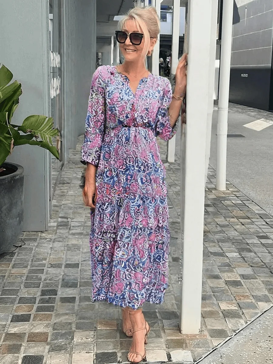 Vestido midi mujer de verano diseño cruzado ligero