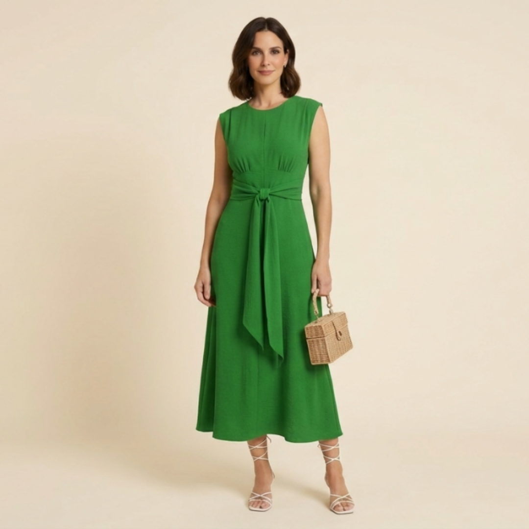 Vestido Mujer Elegante Sin Mangas Cintura Ajustable - Mavetta