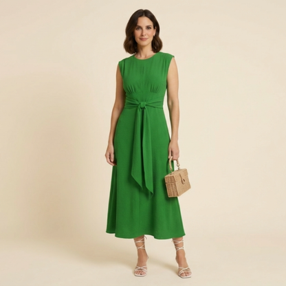 Vestido Mujer Elegante Sin Mangas Cintura Ajustable - Mavetta
