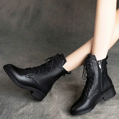 Botines Mujer Piel Sintética Punta Afilada