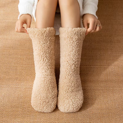 Calcetines altos mujer de coralina aterciopelada suave