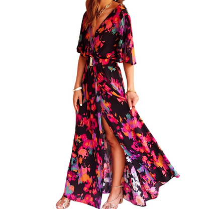 Vestido maxi mujer cruzado verano ligero