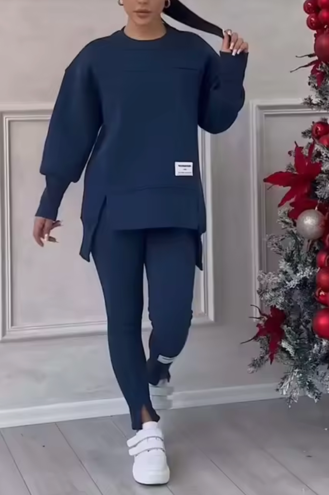 Conjunto Mujer Suéter y Pantalón Punto Elegante
