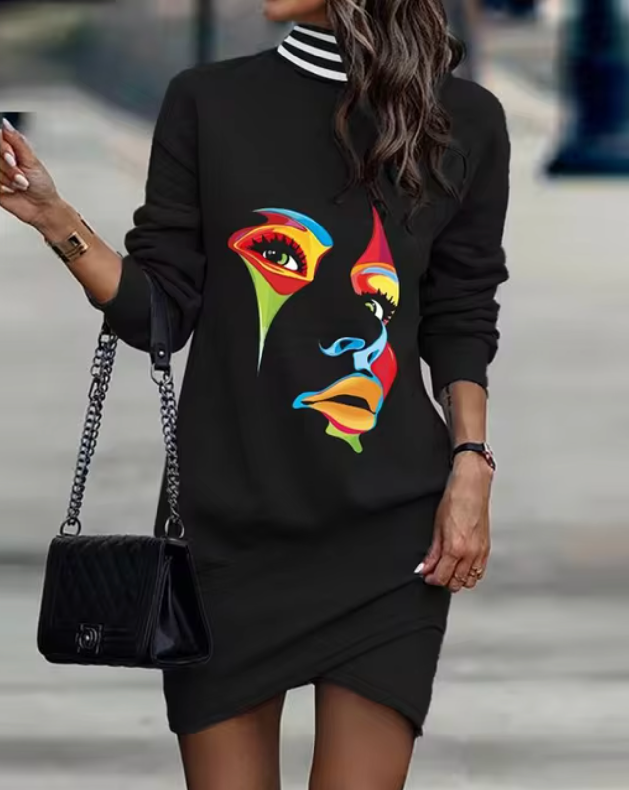 Vestido casual mujer con dobladillo asimétrico estilo fluido
