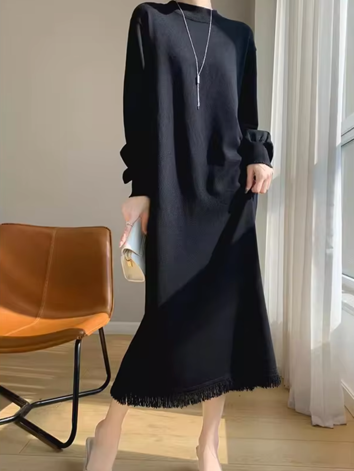 Vestido Suéter Mujer de Punto Estilo Casual