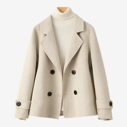 Chaqueta corta mujer de lana corte clásico
