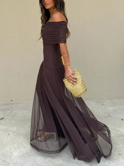 Vestido Mujer Mesh Asimétrico