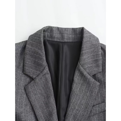 Blazer Mujer de Corte Clásico con Bolsillos de Solapa
