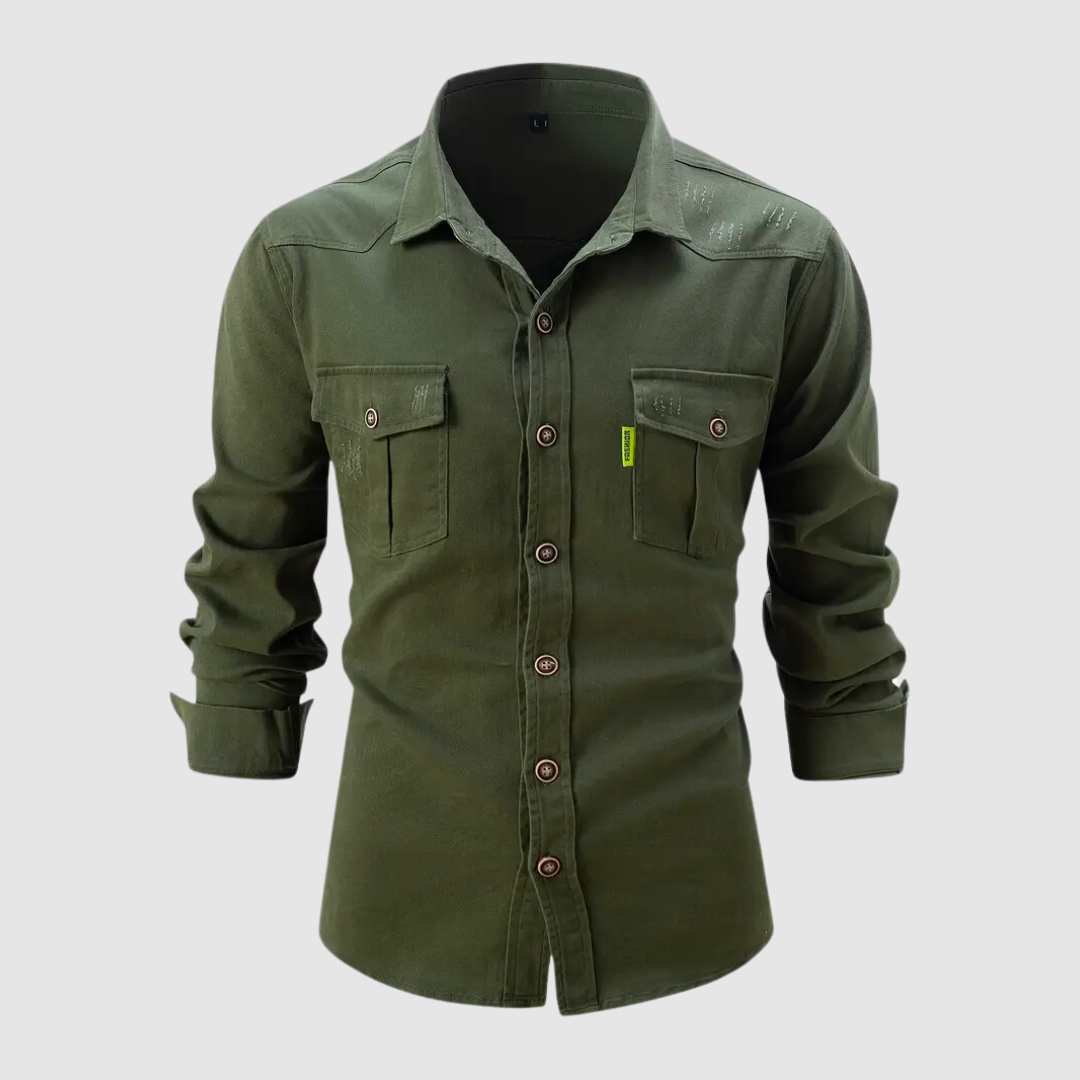 Camisa utility hombre manga larga botones - Mavetta