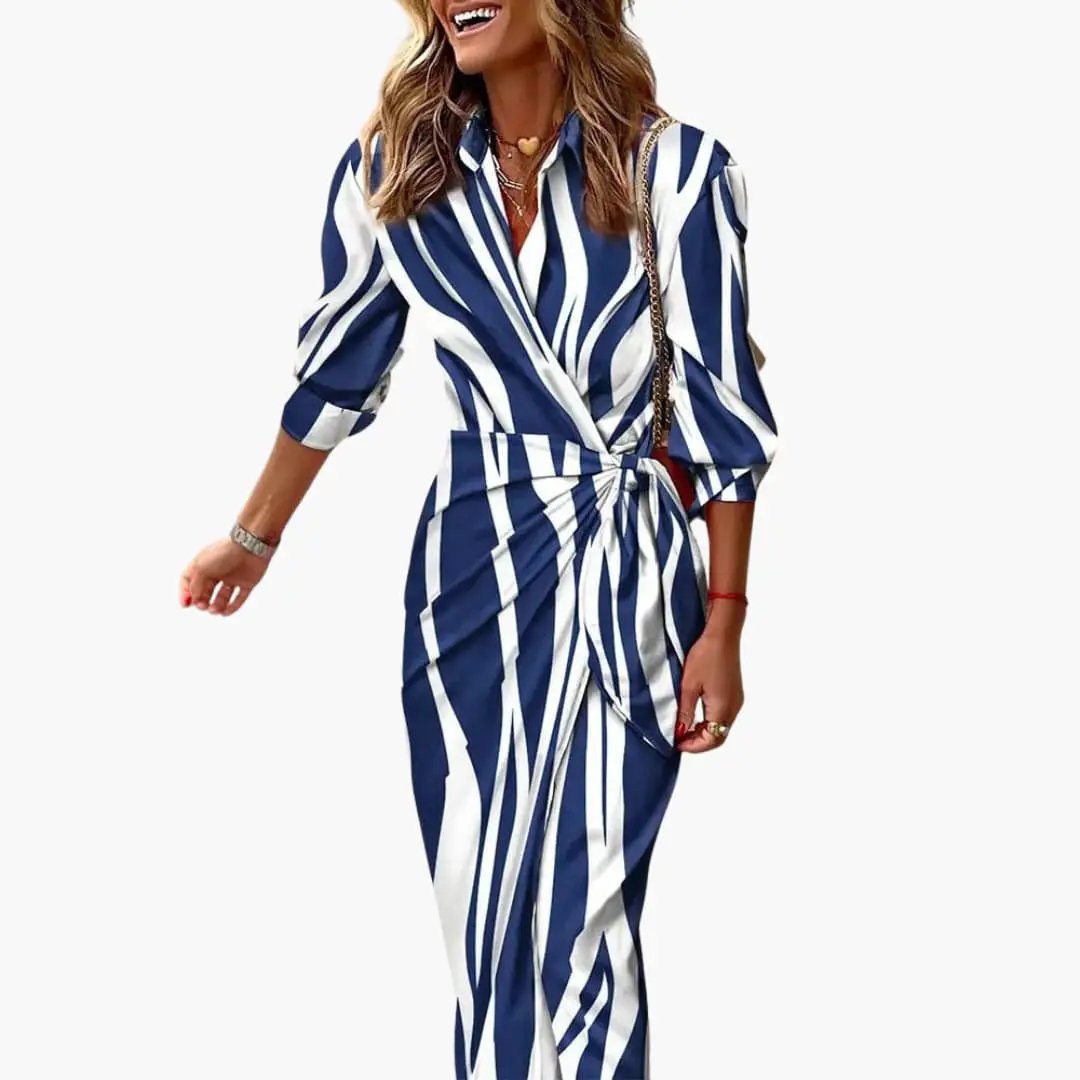 Vestido camisero mujer de algodón ajuste recto