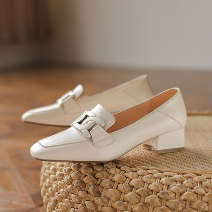 Zapatos Mocasin Mujer Tacón Bajo Diseño Elegante