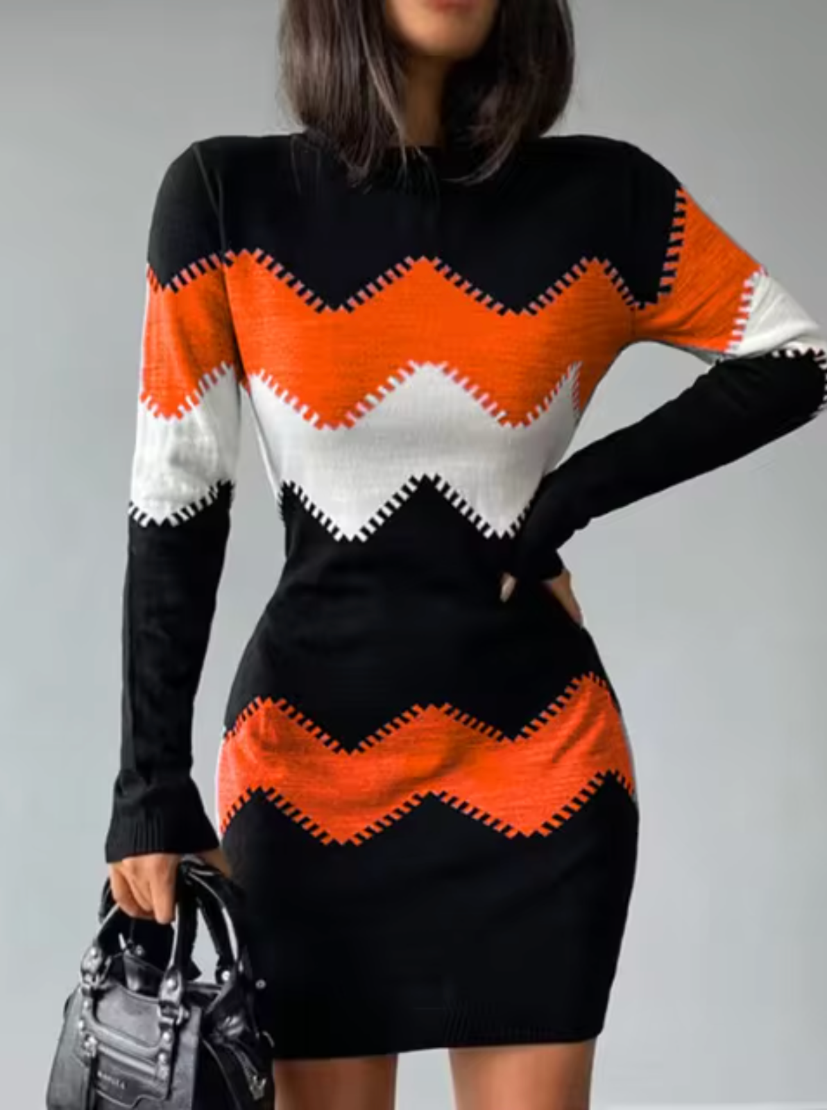 Vestido corto mujer de plumeti manga larga
