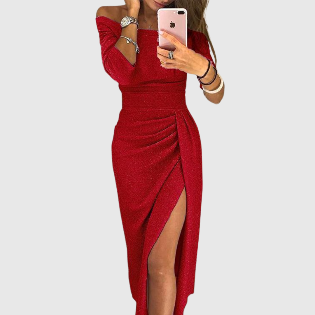 Vestido maxi Mujer cuello halter fluido