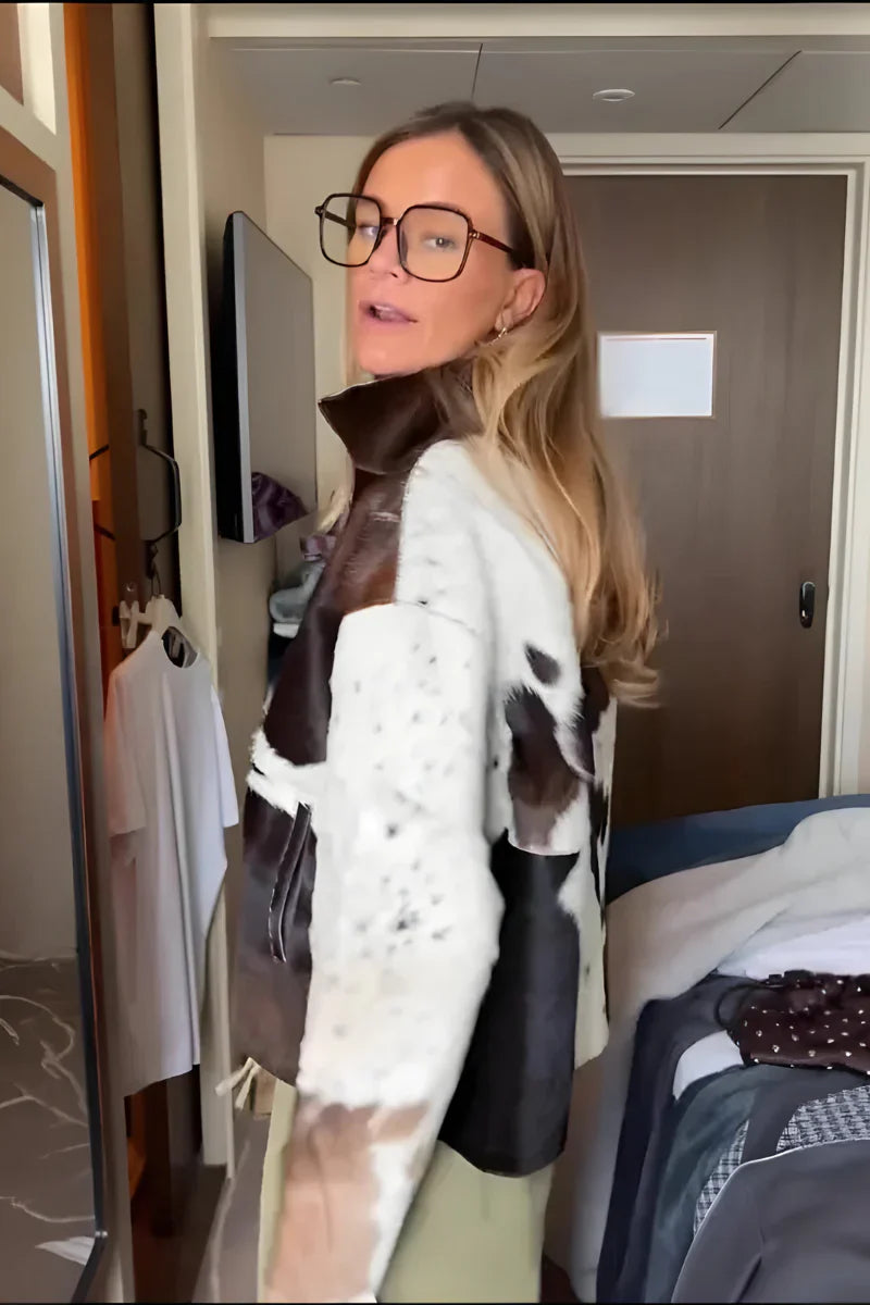 Chaqueta Mujer con Textura y Cremallera Ajuste Elegante