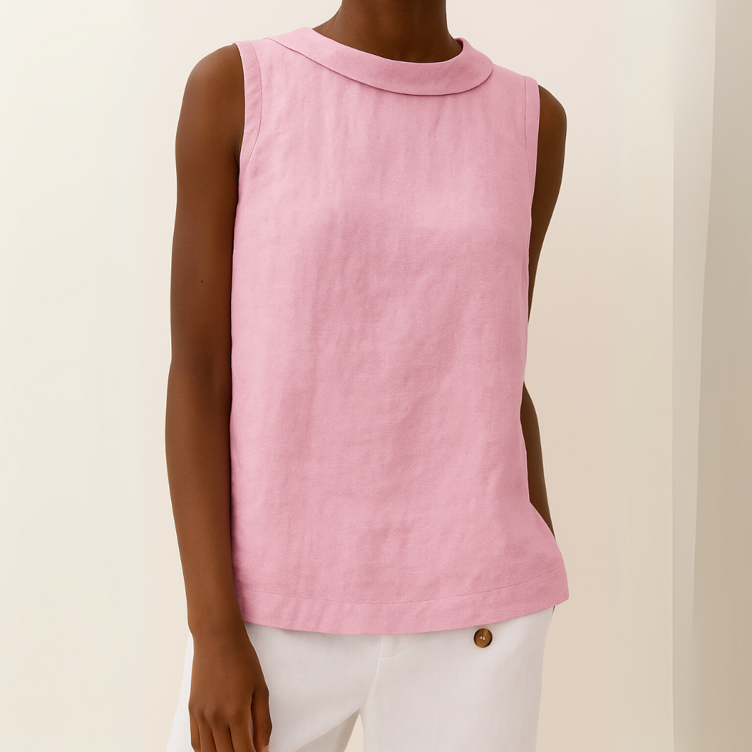 Mujer Sin Mangas Algodón Cuello Redondo Comodo
