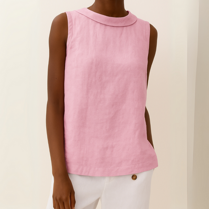 Mujer Sin Mangas Algodón Cuello Redondo Comodo