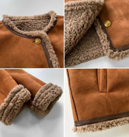 Chaqueta mujer con forro de borrego estilo invierno