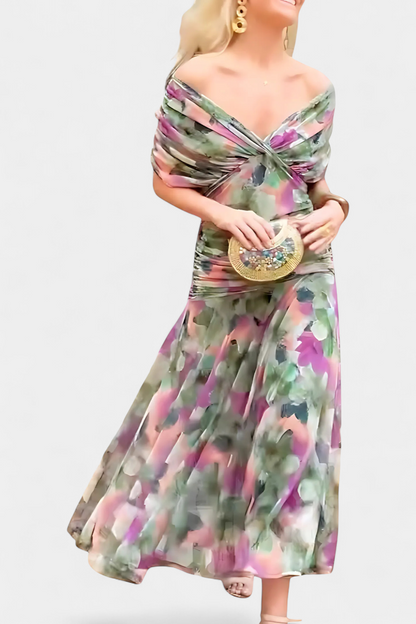 Vestido maxi mujer Escote en V Ajuste fluido