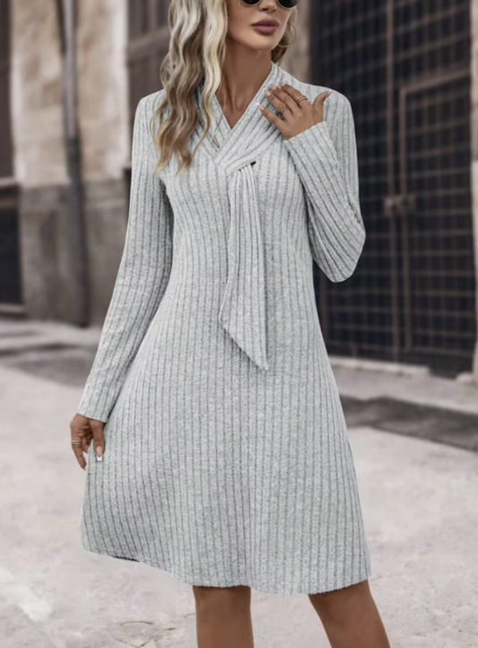Vestido Mujer de Plumeti Manga Larga Ajustado - Mavetta