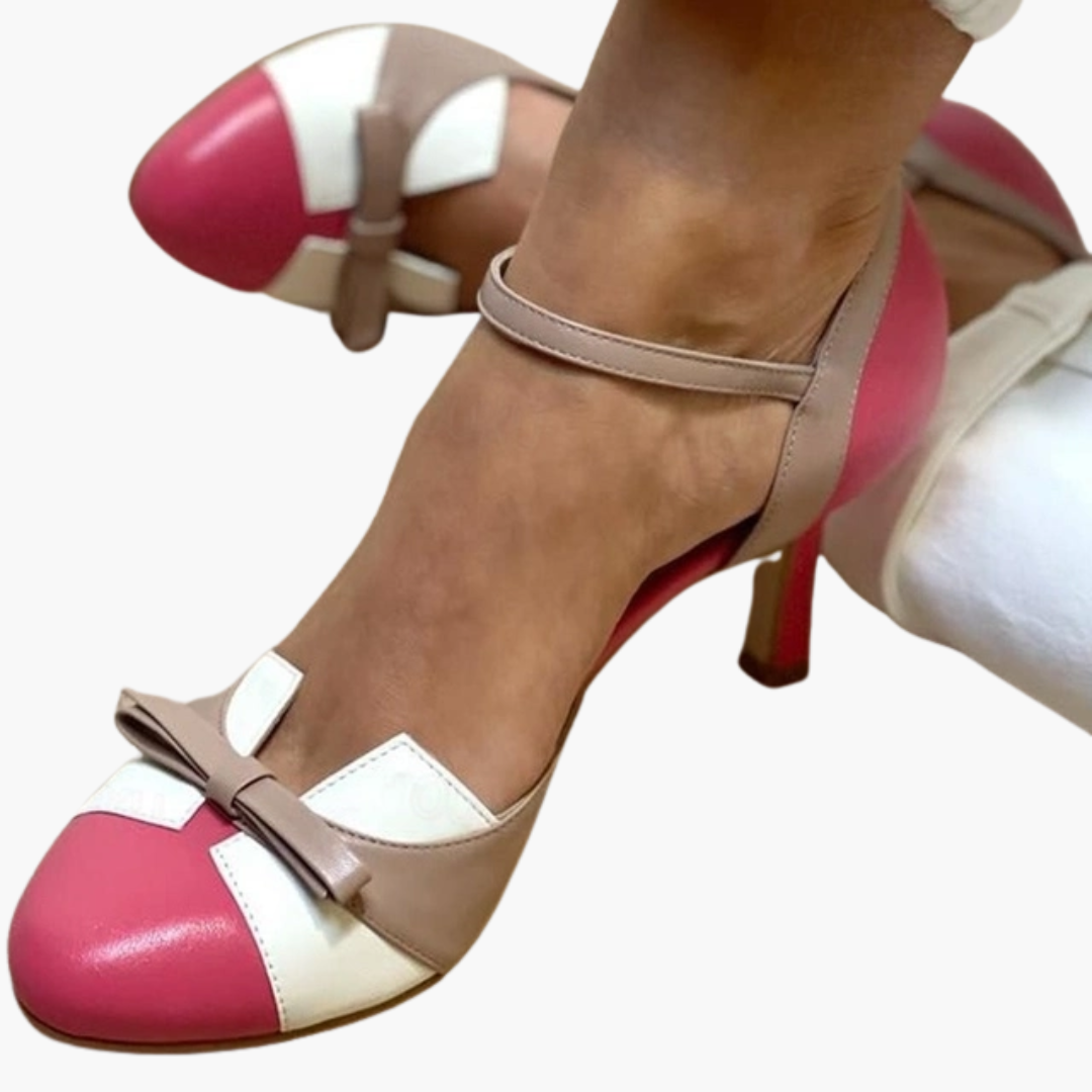 Sandalias Mujer con Tacón Puntera Cerrada y Pulsera al Tobillo
