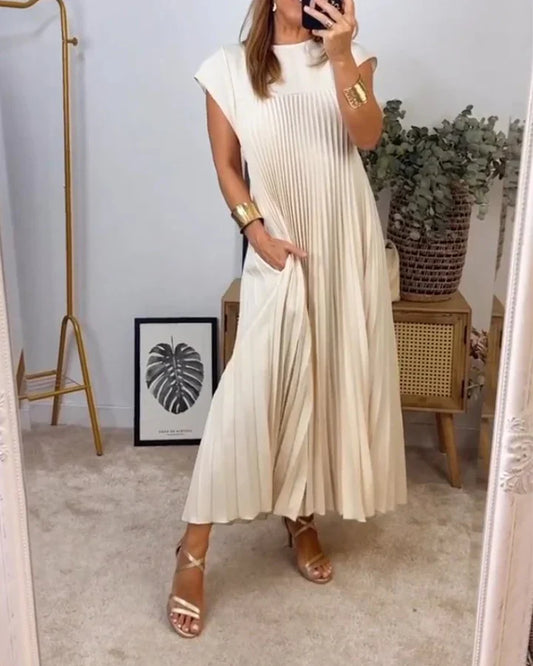Vestido largo mujer de corte fluido y cómodo elegante - Mavetta
