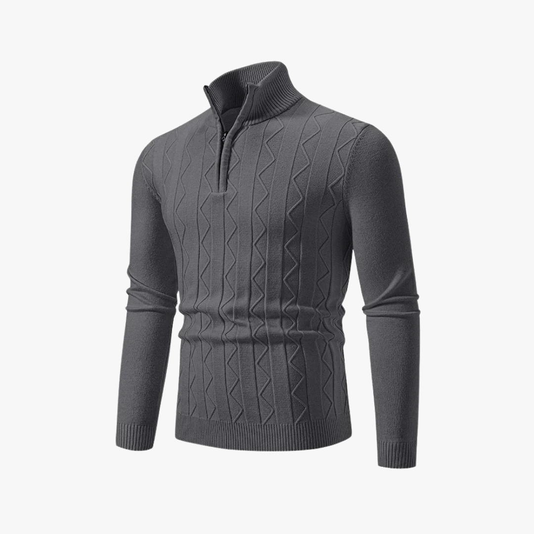 Jersey Hombre de Punto con Media Cremallera y Estilo Casual