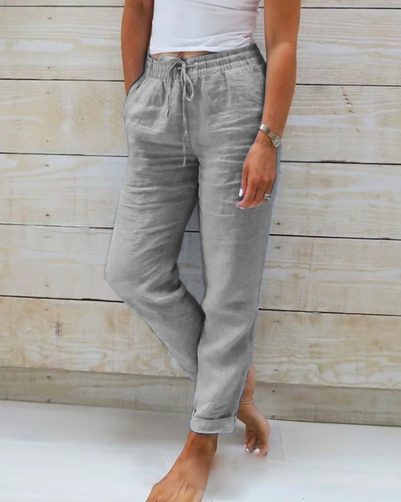 Pantalón Veraniego Mujer Tejido Ligero Cintura Elástica