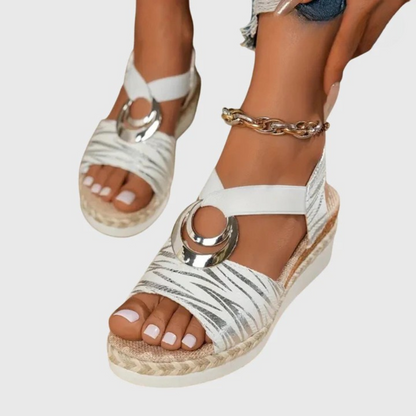 Sandalias Mujer con Cuña y Correa Ajustable