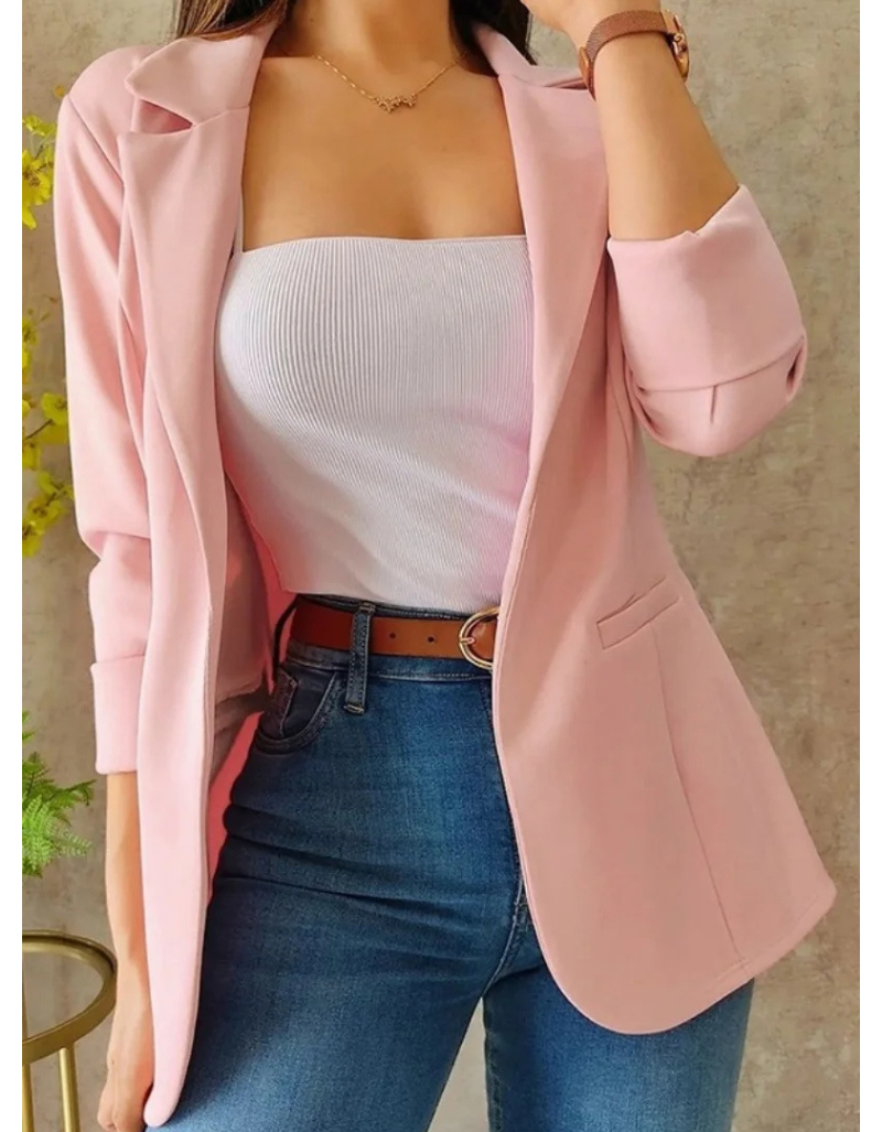Blazer Mujer sin Cierre Corte Recto Diario