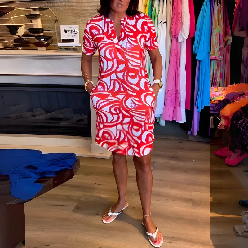 Vestido Mujer con Mangas Cortas Ajuste Marina