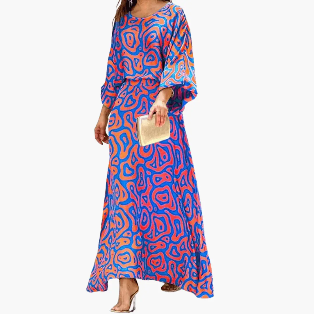 Vestido maxi mujer con estampado estilo bohemio