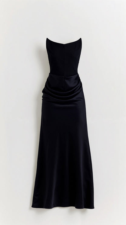 Vestido maxi mujer de boda silueta columna elegante