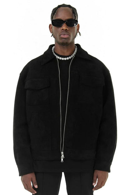 Chaqueta Utility Hombre con Cremallera Estilo Casual